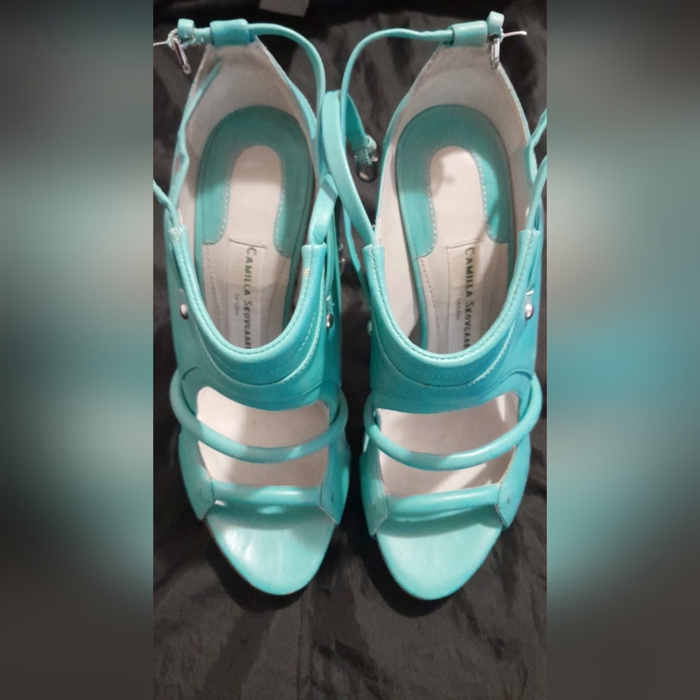 Camilla Skovgaard blue Studded Accents Slingback Sandals It 39